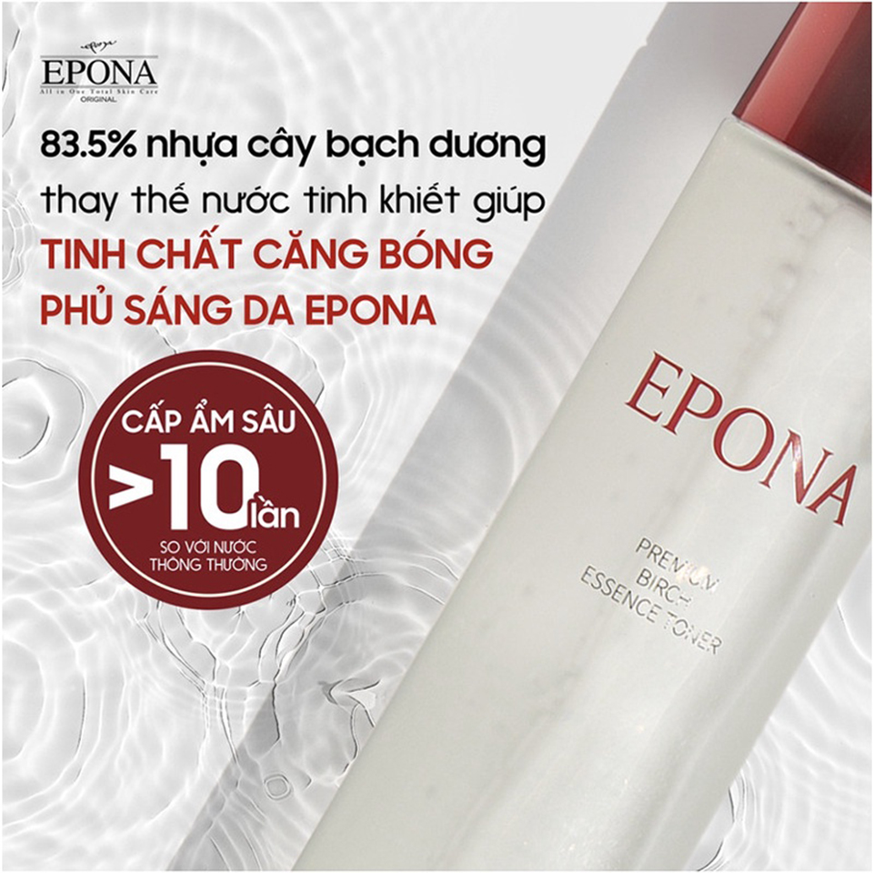 Tinh chất căng bóng da Epona Premium Birch Essence Toner 150ML